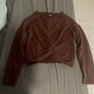 Express xs cropped sweater burgundy , wore it once